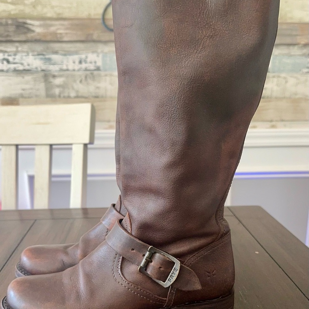 Frye Veronica Tall Slouch Boot Dark Brown Size 7